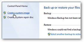 Create system image in Windows