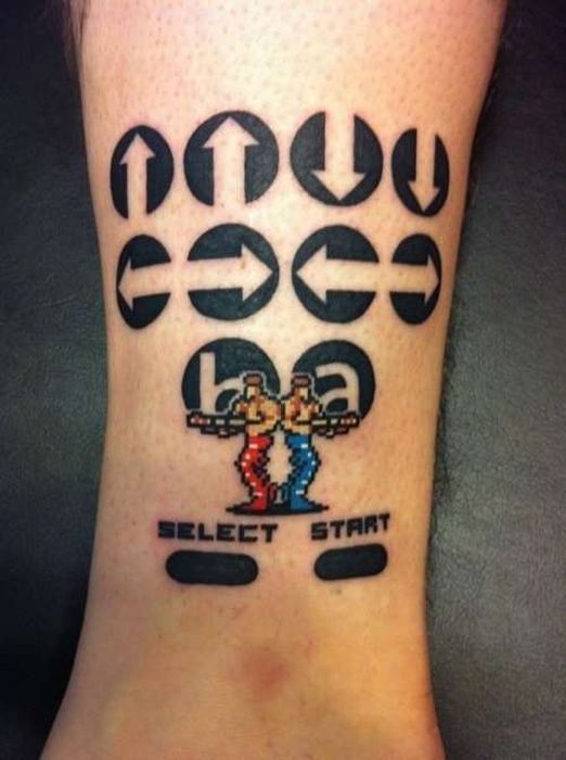 konami code tattoo